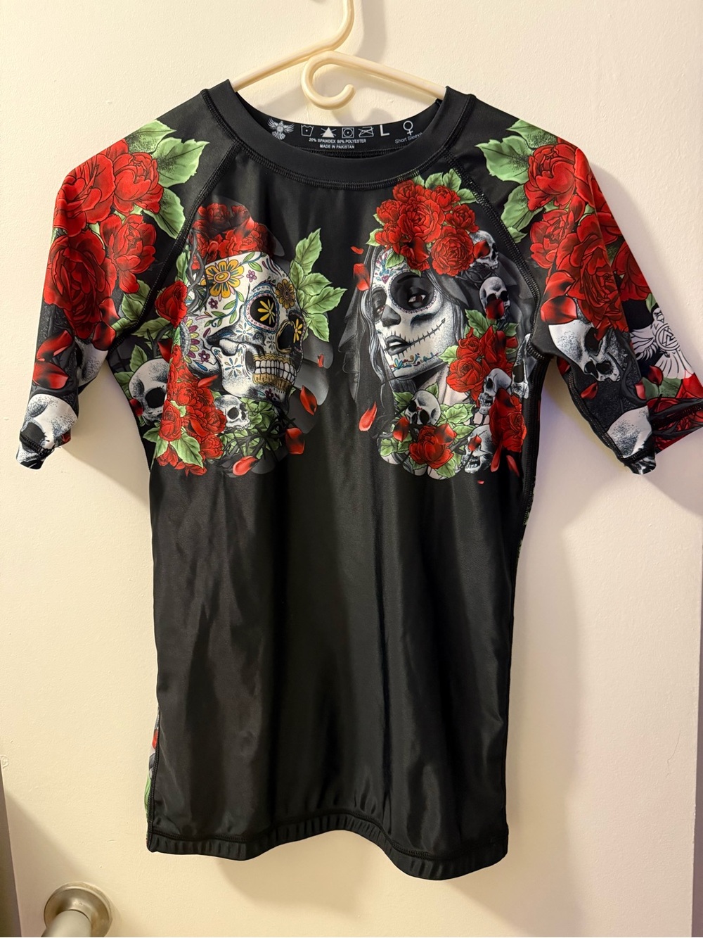 Raven Fightwear Calaveras y Rosas Skull Rose Rashguard L - Picture 2 of 7
